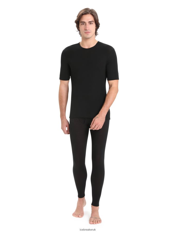 Icebreaker Men Merino 175 Everyday Short Sleeve Crewe Thermal Top Z04NXR161 Clothing Black - Image 4