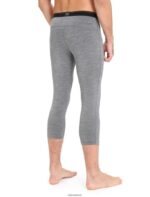 Icebreaker Men Merino 200 Oasis 3/4 Thermal Leggings Z04NXR160 Clothing Gritstone Heather - Image 2