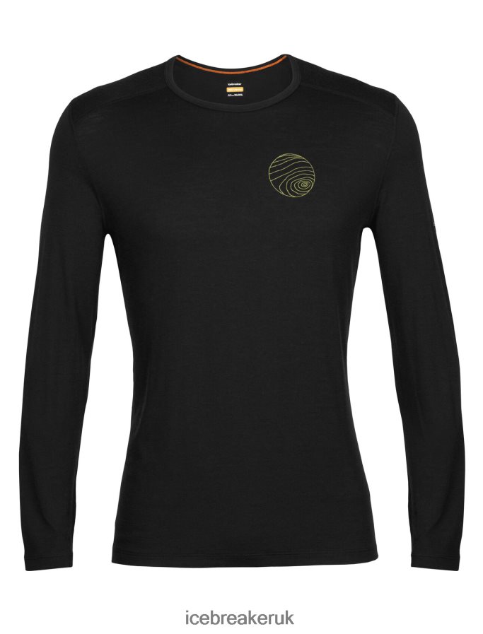 Icebreaker Men Merino 200 Oasis Long Sleeve Crewe Thermal Top Alps 3D Z04NXR426 Clothing Black - Image 7