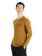 Icebreaker Men Merino 200 Oasis Long Sleeve Crewe Thermal Top Ski Stripes Z04NXR447 Clothing Clove
