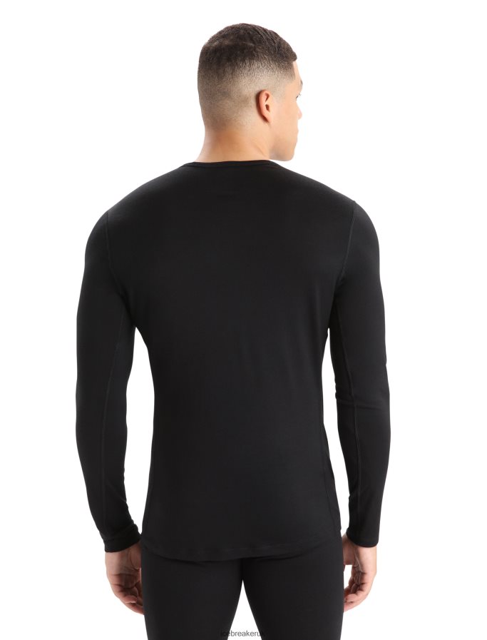 Icebreaker Men Merino 200 Oasis Long Sleeve Crewe Thermal Top Z04NXR133 Clothing Black - Image 2