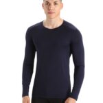 Icebreaker Men Merino 200 Oasis Long Sleeve Crewe Thermal Top Z04NXR134 Clothing Midnight Navy