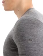 Icebreaker Men Merino 200 Oasis Long Sleeve Crewe Thermal Top Z04NXR135 Clothing Gritstone Heather - Image 6