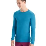 Icebreaker Men Merino 200 Oasis Long Sleeve Crewe Thermal Top Z04NXR137 Clothing Geo Blue