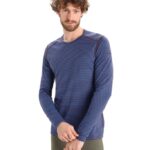 Icebreaker Men Merino 200 Oasis Long Sleeve Crewe Thermal Top Z04NXR445 Clothing Lazurite/Espresso