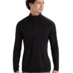 Icebreaker Men Merino 200 Oasis Long Sleeve Half Zip Thermal Top Z04NXR149 Clothing Black