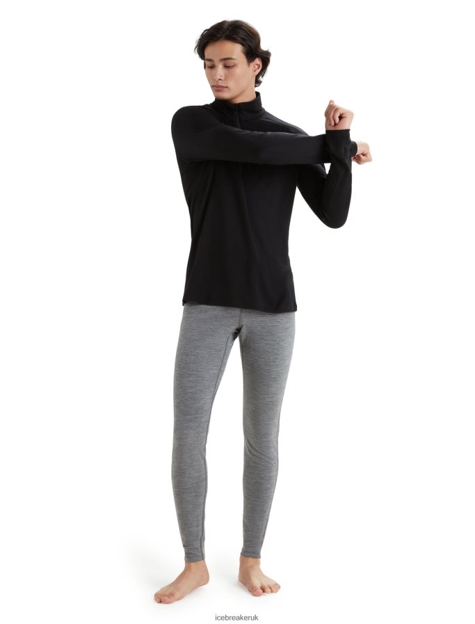 Icebreaker Men Merino 200 Oasis Long Sleeve Half Zip Thermal Top Z04NXR149 Clothing Black - Image 3