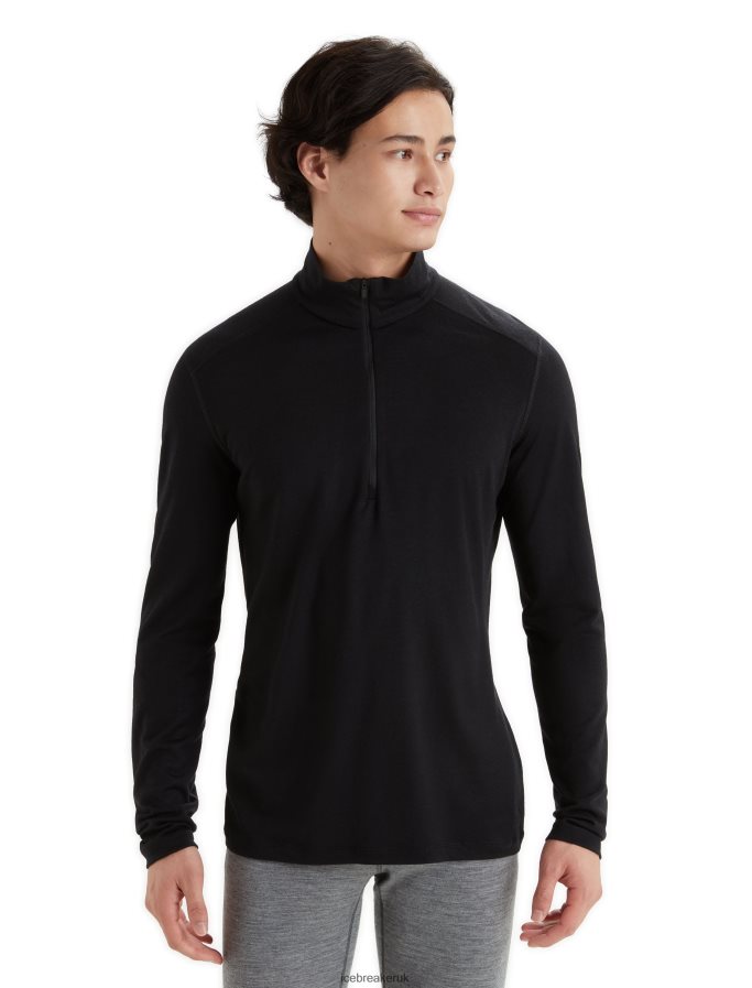 icebreaker_men_merino_200_oasis_long_sleeve_half_zip_thermal_top_z04nxr149_clothing_black.jpg Icebreaker Men Merino 200 Oasis Long Sleeve Half Zip Thermal Top Z04NXR149 Clothing Black - Image 1
