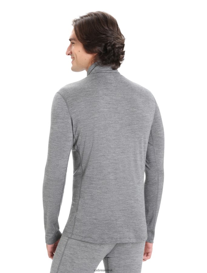 Icebreaker Men Merino 200 Oasis Long Sleeve Half Zip Thermal Top Z04NXR150 Clothing Gritstone Heather - Image 2