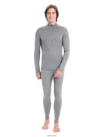 Icebreaker Men Merino 200 Oasis Long Sleeve Half Zip Thermal Top Z04NXR150 Clothing Gritstone Heather - Image 3