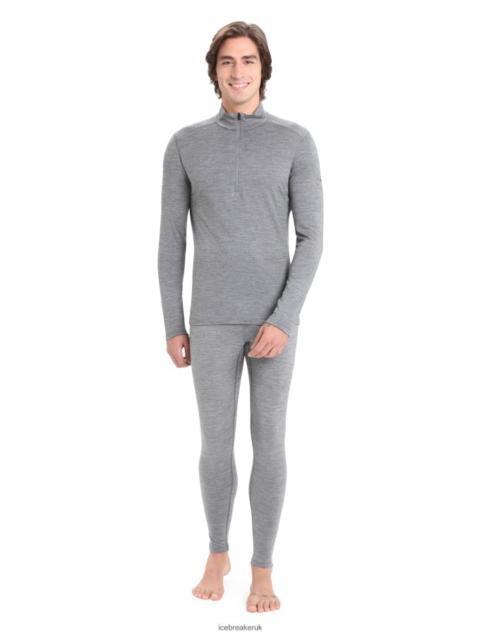 Icebreaker Men Merino 200 Oasis Long Sleeve Half Zip Thermal Top Z04NXR150 Clothing Gritstone Heather - Image 3