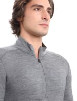 Icebreaker Men Merino 200 Oasis Long Sleeve Half Zip Thermal Top Z04NXR150 Clothing Gritstone Heather - Image 4