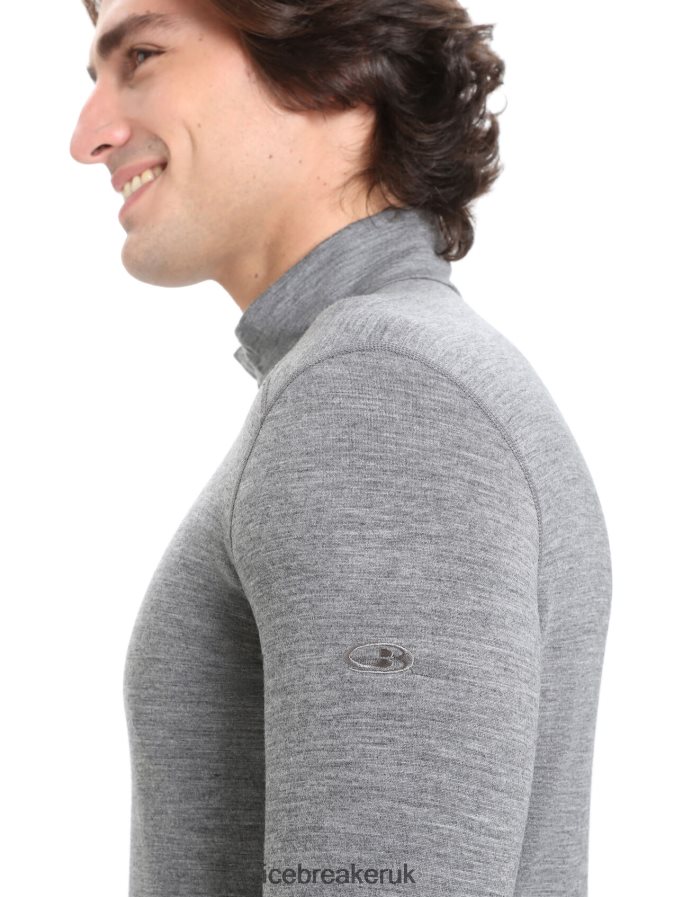 Icebreaker Men Merino 200 Oasis Long Sleeve Half Zip Thermal Top Z04NXR150 Clothing Gritstone Heather - Image 5