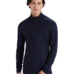 Icebreaker Men Merino 200 Oasis Long Sleeve Half Zip Thermal Top Z04NXR151 Clothing Midnight Navy