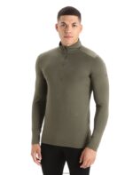 Icebreaker Men Merino 200 Oasis Long Sleeve Half Zip Thermal Top Z04NXR152 Clothing Loden