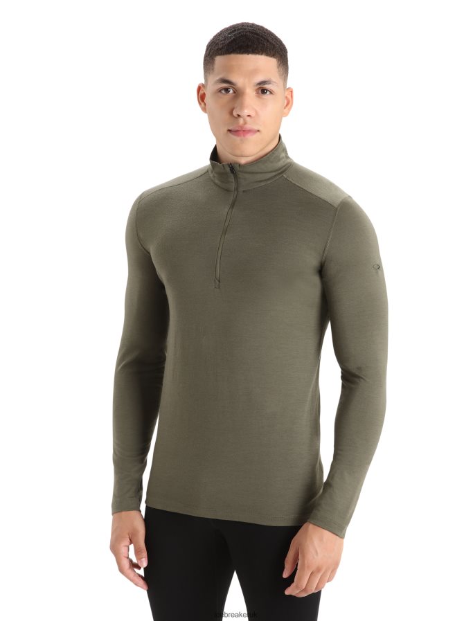 icebreaker_men_merino_200_oasis_long_sleeve_half_zip_thermal_top_z04nxr152_clothing_loden.jpg Icebreaker Men Merino 200 Oasis Long Sleeve Half Zip Thermal Top Z04NXR152 Clothing Loden - Image 1