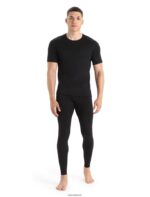 Icebreaker Men Merino 200 Oasis Short Sleeve Crewe Thermal Top Z04NXR153 Clothing Black - Image 3