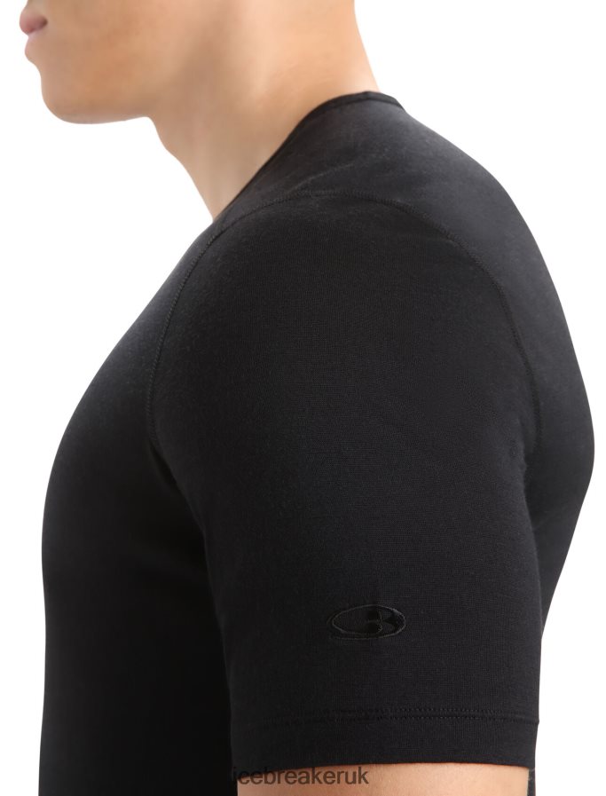 Icebreaker Men Merino 200 Oasis Short Sleeve Crewe Thermal Top Z04NXR153 Clothing Black - Image 5