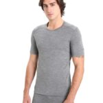 Icebreaker Men Merino 200 Oasis Short Sleeve Crewe Thermal Top Z04NXR154 Clothing Gritstone Heather