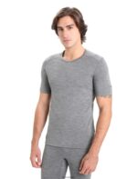 Icebreaker Men Merino 200 Oasis Short Sleeve Crewe Thermal Top Z04NXR154 Clothing Gritstone Heather
