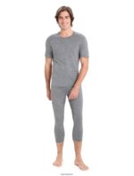 Icebreaker Men Merino 200 Oasis Short Sleeve Crewe Thermal Top Z04NXR154 Clothing Gritstone Heather - Image 3