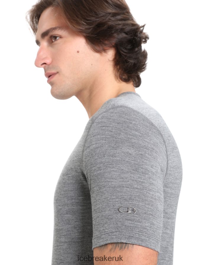Icebreaker Men Merino 200 Oasis Short Sleeve Crewe Thermal Top Z04NXR154 Clothing Gritstone Heather - Image 5