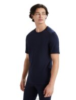 Icebreaker Men Merino 200 Oasis Short Sleeve Crewe Thermal Top Z04NXR155 Clothing Midnight Navy
