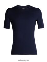 Icebreaker Men Merino 200 Oasis Short Sleeve Crewe Thermal Top Z04NXR155 Clothing Midnight Navy - Image 5