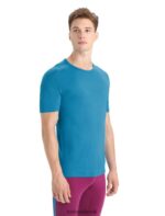 Icebreaker Men Merino 200 Oasis Short Sleeve Crewe Thermal Top Z04NXR156 Clothing Geo Blue