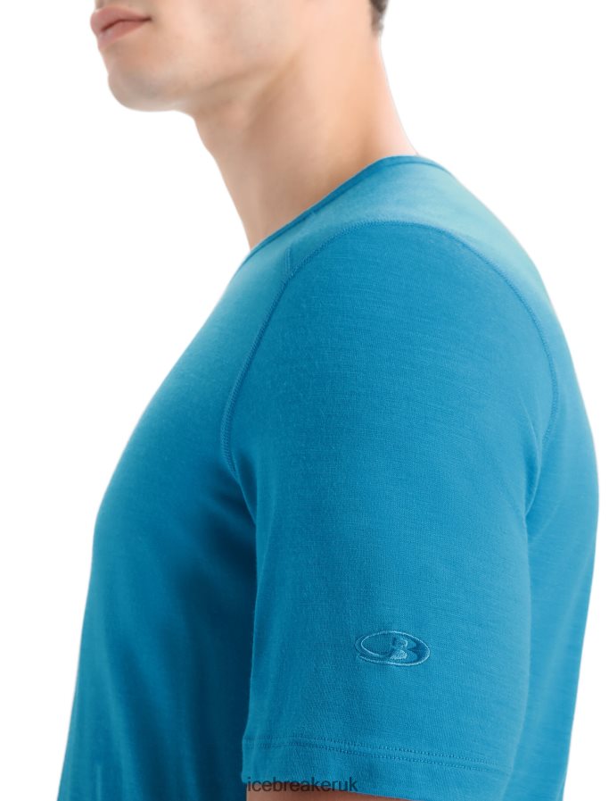 Icebreaker Men Merino 200 Oasis Short Sleeve Crewe Thermal Top Z04NXR156 Clothing Geo Blue - Image 5