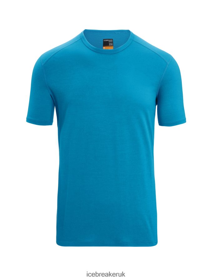 Icebreaker Men Merino 200 Oasis Short Sleeve Crewe Thermal Top Z04NXR156 Clothing Geo Blue - Image 6