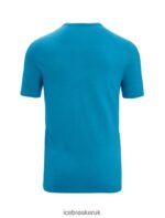 Icebreaker Men Merino 200 Oasis Short Sleeve Crewe Thermal Top Z04NXR156 Clothing Geo Blue - Image 7