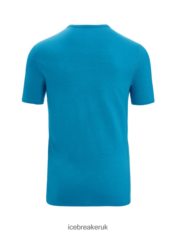 Icebreaker Men Merino 200 Oasis Short Sleeve Crewe Thermal Top Z04NXR156 Clothing Geo Blue - Image 7