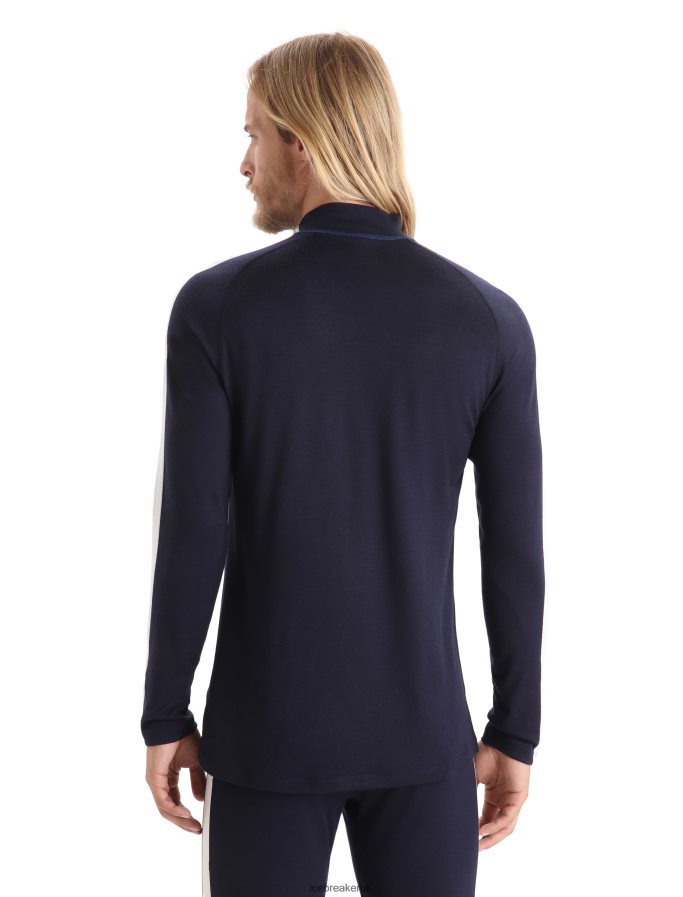 Icebreaker Men Merino 200 Sonebula Long Sleeve High Neck Thermal Top Z04NXR185 Clothing Midnight Navy/Royal Navy - Image 2