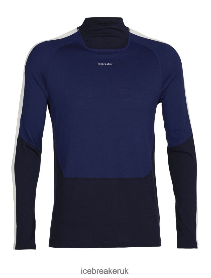 Icebreaker Men Merino 200 Sonebula Long Sleeve High Neck Thermal Top Z04NXR185 Clothing Midnight Navy/Royal Navy - Image 5