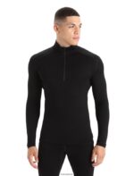 Icebreaker Men Merino 260 Tech Long Sleeve Half Zip Thermal Top Z04NXR165 Clothing Black