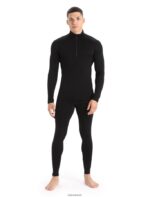 Icebreaker Men Merino 260 Tech Long Sleeve Half Zip Thermal Top Z04NXR165 Clothing Black - Image 3