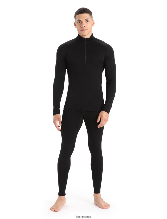 Icebreaker Men Merino 260 Tech Long Sleeve Half Zip Thermal Top Z04NXR165 Clothing Black - Image 3