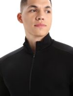Icebreaker Men Merino 260 Tech Long Sleeve Half Zip Thermal Top Z04NXR165 Clothing Black - Image 4