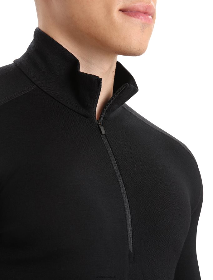Icebreaker Men Merino 260 Tech Long Sleeve Half Zip Thermal Top Z04NXR165 Clothing Black - Image 5