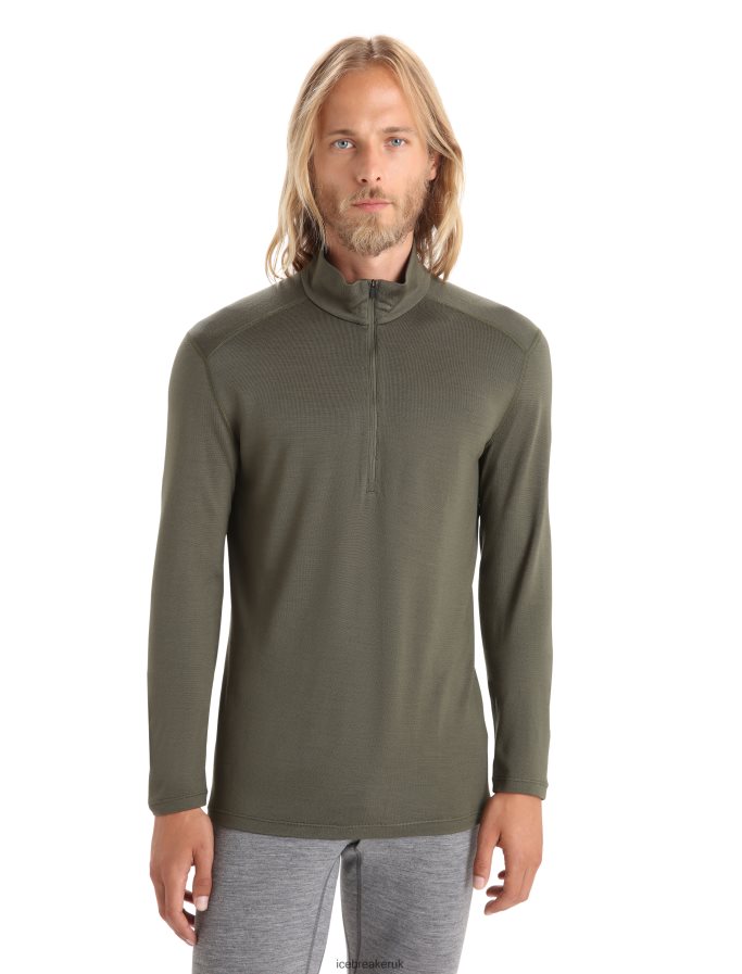 icebreaker_men_merino_260_tech_long_sleeve_half_zip_thermal_top_z04nxr168_clothing_loden.jpg Icebreaker Men Merino 260 Tech Long Sleeve Half Zip Thermal Top Z04NXR168 Clothing Loden - Image 1