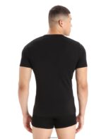 Icebreaker Men Merino Anatomica Short Sleeve Crewe T-Shirt Z04NXR127 Clothing Black - Image 2