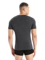 Icebreaker Men Merino Anatomica Short Sleeve Crewe T-Shirt Z04NXR128 Clothing Jet Heather - Image 2