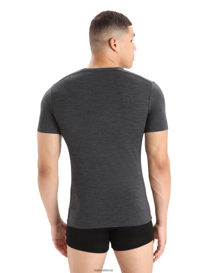 Icebreaker Men Merino Anatomica Short Sleeve Crewe T-Shirt Z04NXR128 Clothing Jet Heather - Image 2