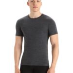 Icebreaker Men Merino Anatomica Short Sleeve Crewe T-Shirt Z04NXR128 Clothing Jet Heather