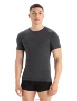 Icebreaker Men Merino Anatomica Short Sleeve Crewe T-Shirt Z04NXR128 Clothing Jet Heather