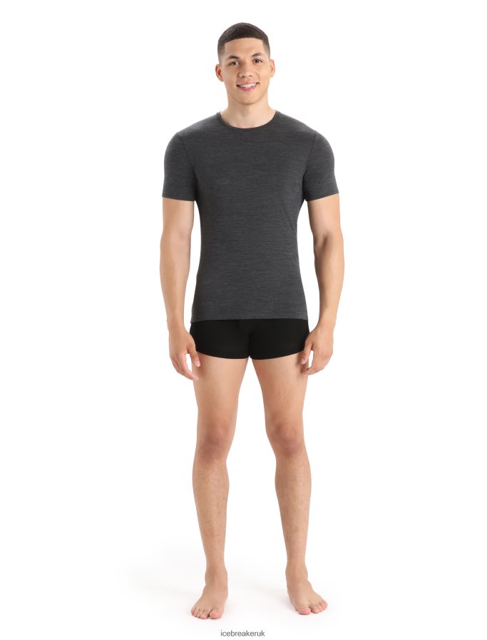 Icebreaker Men Merino Anatomica Short Sleeve Crewe T-Shirt Z04NXR128 Clothing Jet Heather - Image 3