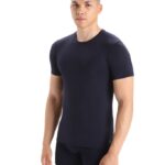 Icebreaker Men Merino Anatomica Short Sleeve Crewe T-Shirt Z04NXR129 Clothing Midnight Navy