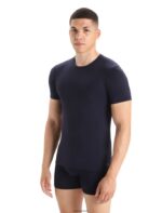 Icebreaker Men Merino Anatomica Short Sleeve Crewe T-Shirt Z04NXR129 Clothing Midnight Navy