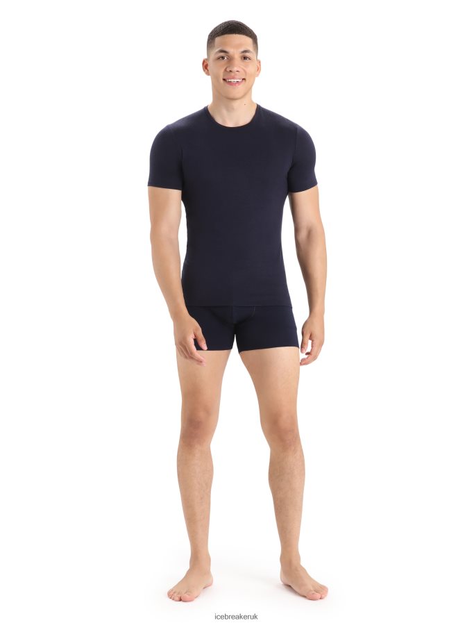 Icebreaker Men Merino Anatomica Short Sleeve Crewe T-Shirt Z04NXR129 Clothing Midnight Navy - Image 3